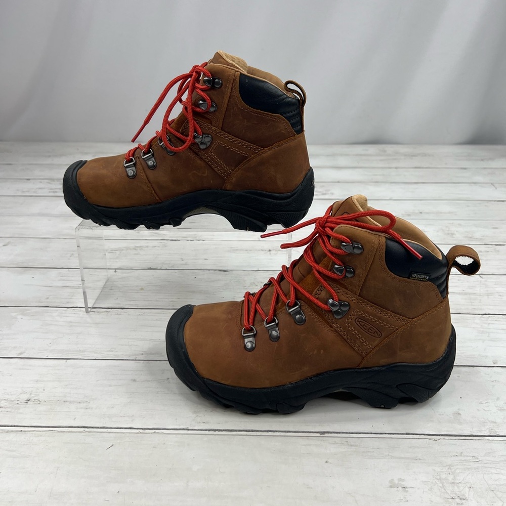 KEEN Women's Pyrenees Mid Brown Leather Waterproof Boots Size 7.5